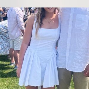 White Sleeveless Mini Dress